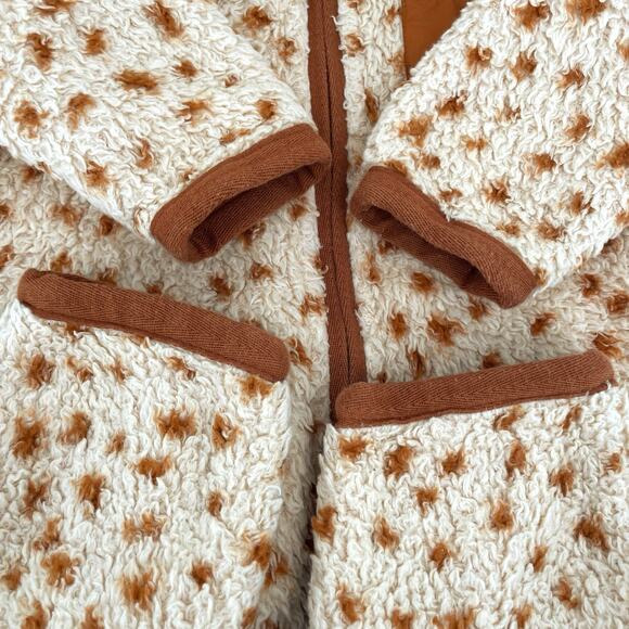 Patagonia Furry Friends Fleece Teddy Bear Baby Bunting Tuber Tan Dear Deer Print - Picture 7 of 13